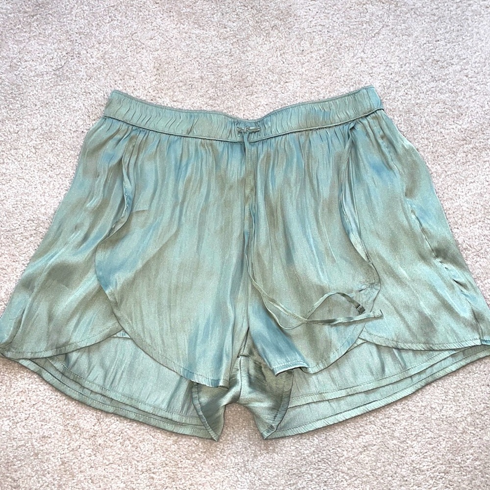 Silky green shorts